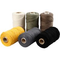 Creativ Company Macramé koord, l: 198 m, d 2 mm, diverse kleuren, 6x330 gr/ 1 doos
