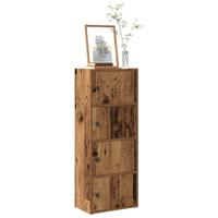 Boekenkast 40x24x102 cm bewerkt hout oud houtkleurig