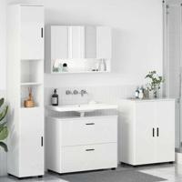 Badkamermeubelset met lade 4 pcs Hoogglans wit 30 x 35 x 192 cm