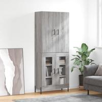 Hoge kast 69,5x34x180 cm bewerkt hout grijs sonoma eikenkleurig