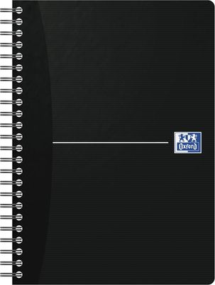 Oxford Office Essentials spiraalschrift, 180 bladzijden, ft A5, geruit 5 mm, zwart