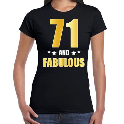 71 jaar and fabulous tekst - verjaardag cadeau t-shirt - zwart - voor dames 71 jaar and fabulous tekst - verjaardag cadeau t-shirt - zwart - voor dames