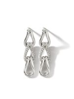 John Hardy boucles d'oreilles pendantes Surf Pavé Link - Argent - thumbnail