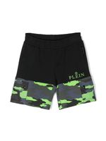 Philipp Plein Junior short Plein à imprimé camouflage - Noir - thumbnail