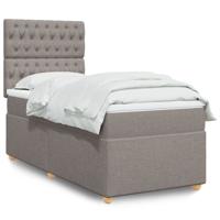 Boxspring met matras stof taupe 90x190 cm