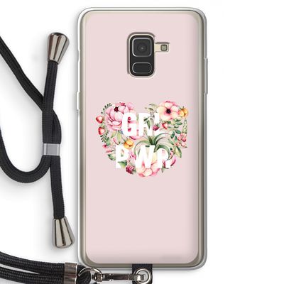 GRL PWR Flower: Samsung Galaxy A8 (2018) Transparant Hoesje met koord