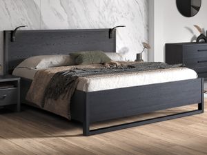 Tweepersoonsbed ROSITA 140x200 cm nox zwart