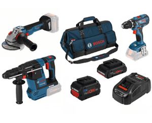 Bosch Blauw 3 Toolkit | combiset 18V | GSR 18 V-28 + GWS 18 V-10 + GBH 18 V-26 | 4.0Ah + 8.0Ah | in tas - 0615990M3C