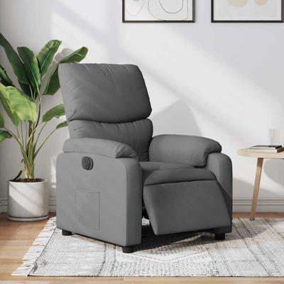 Fauteuil elektrisch verstelbaar stof donkergrijs