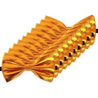10x Gouden verkleed vlinderstrikken/vlinderdassen 14 cm voor dames/heren   - - thumbnail