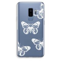 White butterfly: Samsung Galaxy S9 Plus Transparant Hoesje