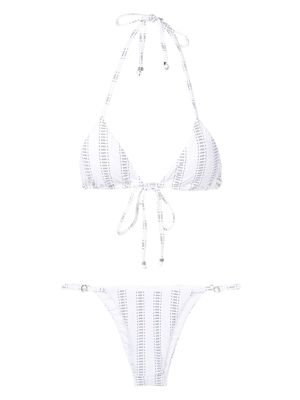 Amir Slama bikini à rayures - Blanc