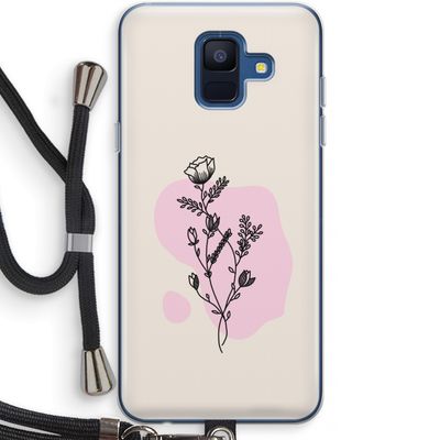 Roses are red: Samsung Galaxy A6 (2018) Transparant Hoesje met koord