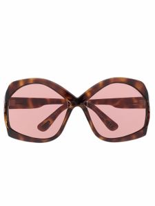 TOM FORD Eyewear lunettes de soleil à monture oversize - Marron