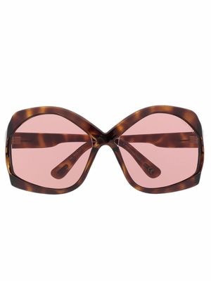TOM FORD Eyewear lunettes de soleil à monture oversize - Marron