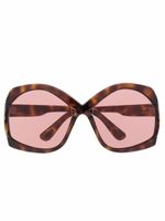 TOM FORD Eyewear lunettes de soleil à monture oversize - Marron