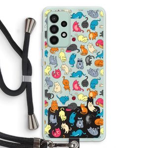 Kleurrijke katten: Samsung Galaxy A52s 5G Transparant Hoesje met koord
