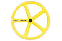 Encore 700C 5 Spaken Voorwiel - Zinc Geel - Carbon Weven Encore 700C 5 Spaken Voorwiel - Zinc Geel - Carbon Weven