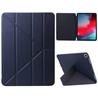 Gierst textuur PU + silica gel volledige dekking lederen case voor iPad Air (2019)/iPad Pro 10 5 inch met multi-vouwen houder (donkerblauw)