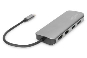 Digitus DA-70884 USB-C dockingstation Geschikt voor merk (dockingstation): Universeel Chromebook, Chromebook, Lenovo Thinkpad, MacBook, MacPro, Surface,