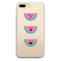 Smiley watermeloen: iPhone 7 Plus Transparant Hoesje - thumbnail