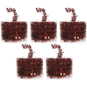 5x Kerstboom sterren folie slingers rood 700 cm