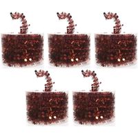 5x Kerstboom sterren folie slingers rood 700 cm