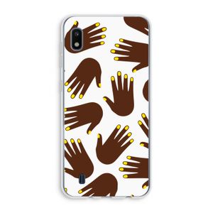 Hands dark: Samsung Galaxy A10 Transparant Hoesje