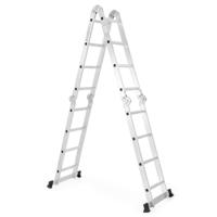 4,6M Multifunctionele Vouwladder Ladder met Aluminium Frame Antislip Voetsteunen Belasting 150KG voor Binnen/Buiten Gebruik