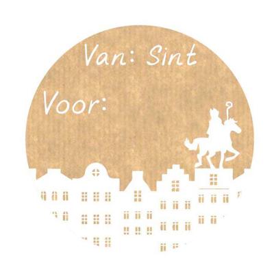 Haza Witbaard Etiketten kraft sint - 1000st.