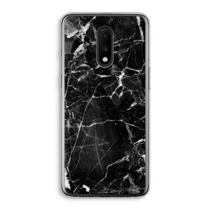 Zwart Marmer 2: OnePlus 7 Transparant Hoesje