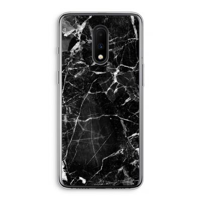 Zwart Marmer 2: OnePlus 7 Transparant Hoesje
