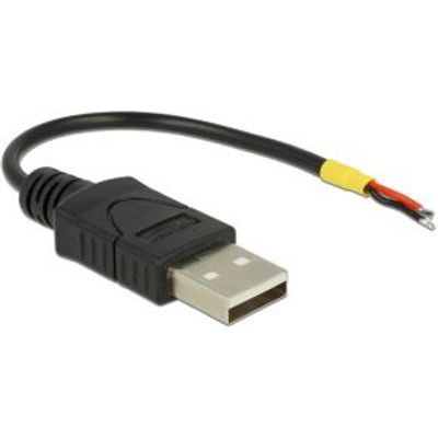 Delock 85250 Kabel USB 2.0 Type-A male > 2 x open draden voeding 10cm Raspberry Pi
