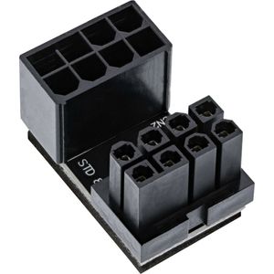 inLine Stroom Adapter [1x ATX-stekker 8-polig (4+4) - 1x ATX-bus 8-polig (4+4)] Zwart