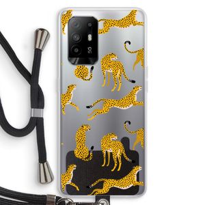 Luipaard: Oppo A95 5G Transparant Hoesje met koord