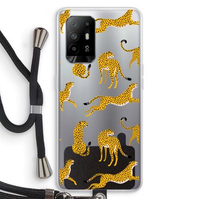 Luipaard: Oppo A95 5G Transparant Hoesje met koord