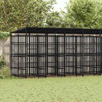 Hondenkennel met dak 14,75 m² staal