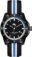 Lacoste horlogeband 2010699 / LC-72-1-96-2442 Leder Zwart 22mm + zwart stiksel
