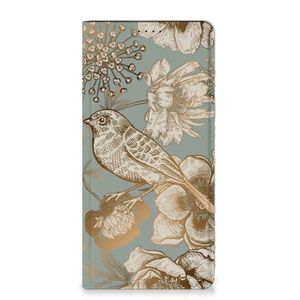 Smart Cover voor Samsung Galaxy A15 Vintage Bird Flowers