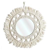 Wandspiegel Boho/Ibiza - macram? - rond - naturel - D55 cm