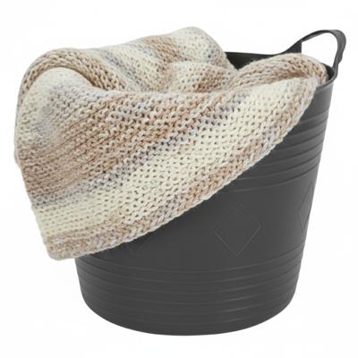 Storage solutions opbergmand - zwart - 27 l - kunststof - 42 x 40 x 35 cm - met handvatten Storage solutions opbergmand - zwart - 27 l - kunststof - 42 x 40 x 35 cm - met handvatten