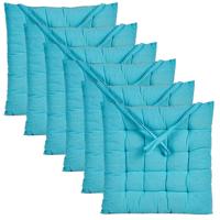 Stoelkussen Decorama - 6x - binnen/buiten - turquoise - 40 x 40 x 5 cm - polyester Stoelkussen Decorama - 6x - binnen/buiten - turquoise - 40 x 40 x 5 cm - polyester
