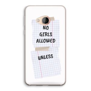 No Girls Allowed Unless: HTC U Play Transparant Hoesje