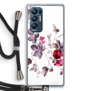 Mooie bloemen: Oppo Find X3 Neo Transparant Hoesje met koord