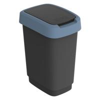 Rotho twist afvalbak 10l horizon blauw/antraciet