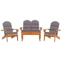 vidaXL 4-delige Loungeset Adirondack massief acaciahout - thumbnail