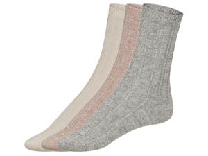 esmara 3 paar gebreide dames sokken (39-42, beige/grijs)
