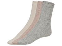 esmara 3 paar gebreide dames sokken (39-42, beige/grijs)