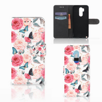 LG G7 Thinq Hoesje Butterfly Roses - thumbnail