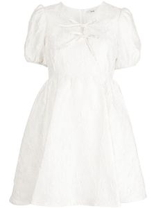 b+ab robe courte à motif en jacquard - Blanc